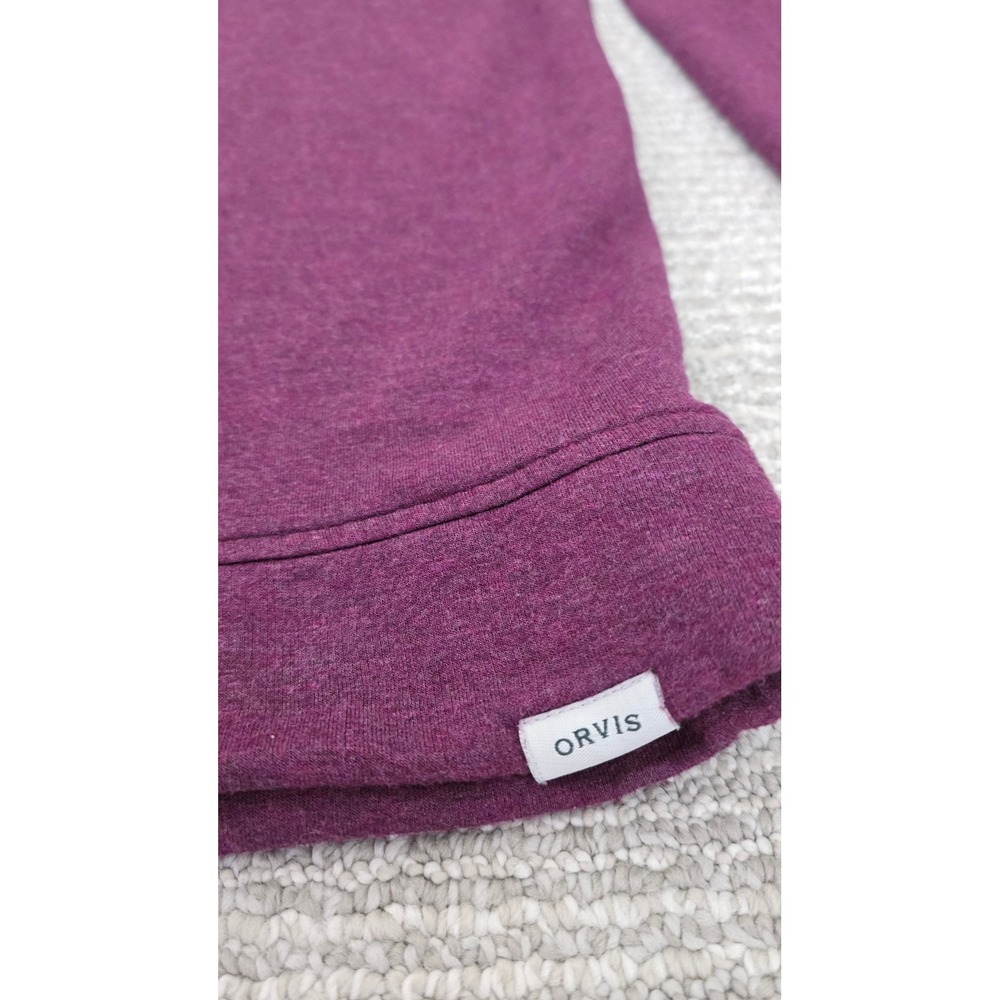 Orvis Classic Collection Women Medium Purple Heathered Fleece Crew Sweatshirt